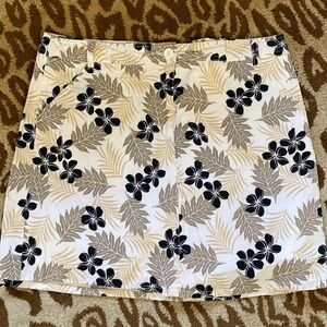 White Stag floral skort Women’s Sz 14 Cotton spandex tropical pockets Beach
